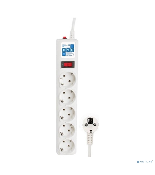 Сетевой фильтр Powercube SPG-B-6-WHITE 1.9 м, 5 розеток, белый, коробка