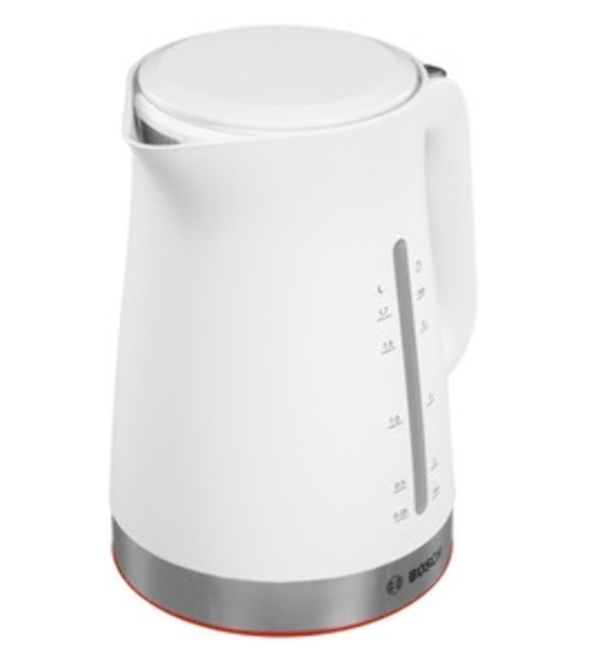 Электрочайник Bosch TWK4M221 белый, 1.7 л, 2400 Вт, скрытый нагревательный элемент