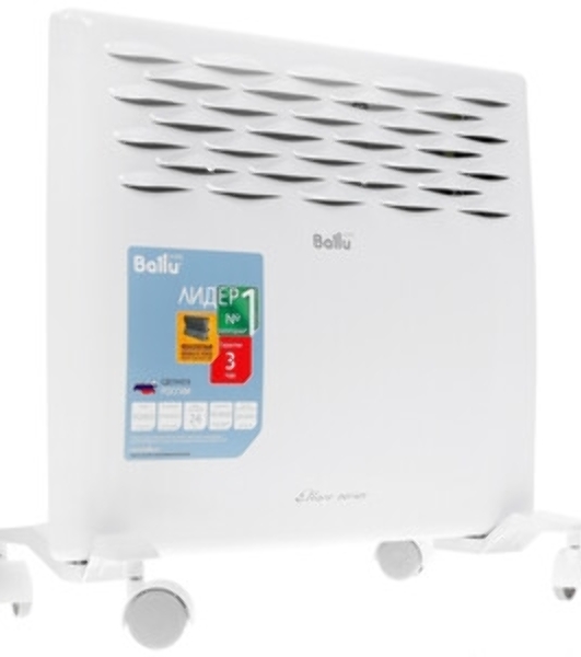Конвектор электрический Ballu Ettore BEC/ETER-1000 белый, 1000 Вт, 15 м2, термостат, дисплей