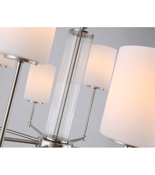 Люстра Ambrella light LH56213/8 SN/FR никель/белый матовый E27/8 max 60W D700*600
