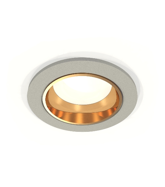 Комплект встраиваемого светильника Ambrella light XC6514004 SGR/PYG серый песок/золото желтое полированное MR16 GU5.3 (C6514, N6113)