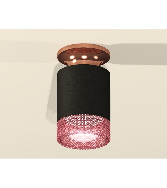 Светильник Ambrella Light XS6302182 SBK/PPG/PI черный песок/золото розовое полированное/розовый MR16 GU5.3