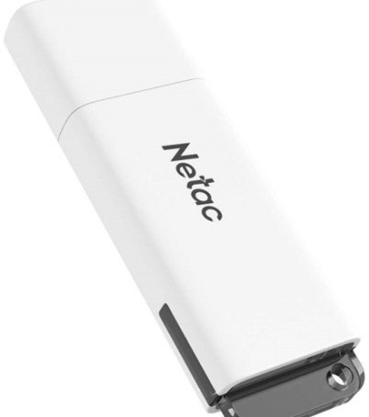 Флешка USB Netac U185 (NT03U185N-016G-20WH), 16Gb, USB 2.0, R/W 25/10, белый/серый