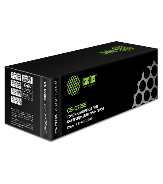Картридж лазерный Cactus CS-C725S черный (1600 стр.) для Canon LBP 6000 i-Sensys 6000b i-Sensys