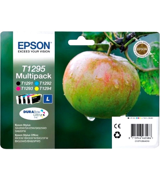Набор картриджей Epson C13T12954012 черный/голубой/пурпурный/желтый