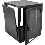 Шкаф ЦМО телекоммуникационный настенный сварной 12U (600 350) съемные стенки, дверь стекло, черный, фото6