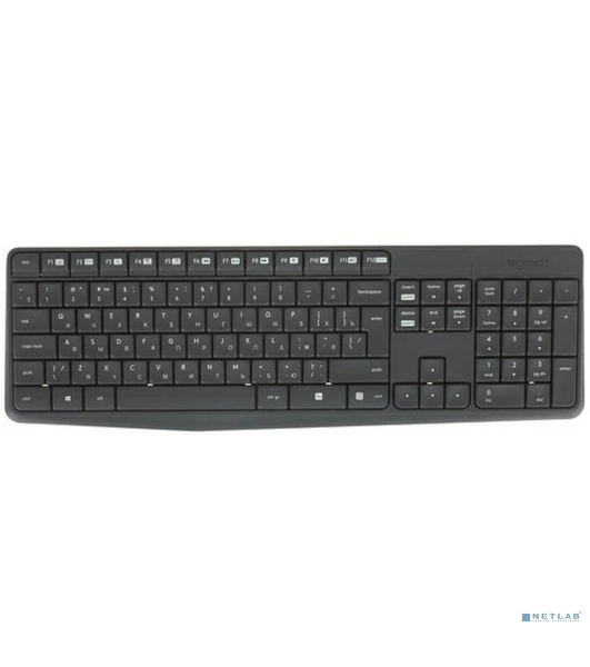 Комплект клавиатура+мышь Logitech MK235 беспроводной, USB, 1000 DPI, серый ( неоригинальная гравировка)