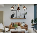 Светильник Ambrella light TR4740/3 BK/LW черный/светлое дерево E27/3 max 40W D760*350, фото 1