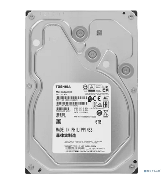 Жесткий диск Toshiba SATA-III 6Tb MG10ADA600E Server Enterprise Capacity 512E (7200rpm) 512Mb 3.5'