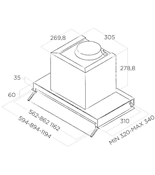 Встраиваемая вытяжка ELICA BOXIN LX/BL MAT/A/90-PRF0172167, 90 см, 1000 м3/ч, черный матовый