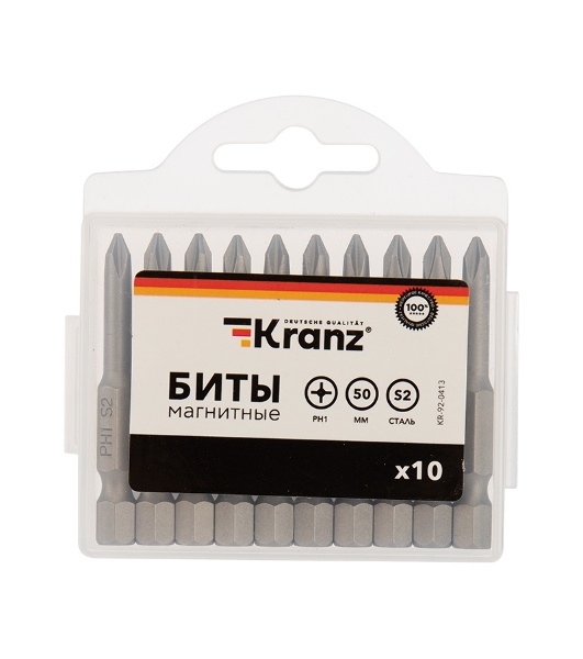 Бита Kranz PH1х50 мм для шуруповерта (упак. 10 шт.)