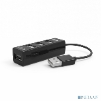 Контроллер Ritmix Разветвитель USB (USB хаб) настольный, кабель, на 4 порта USB, High speed USB 2.0, Plug-n-Play, питание от USB, 5В, скорость до 480 Мбит/с, черный (CR-2402), фото 1