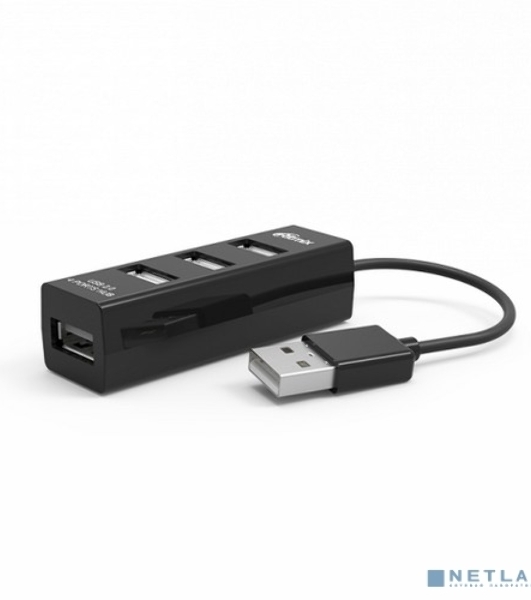 Контроллер Ritmix Разветвитель USB (USB хаб) настольный, кабель, на 4 порта USB, High speed USB 2.0, Plug-n-Play, питание от USB, 5В, скорость до 480 Мбит/с, черный (CR-2402)