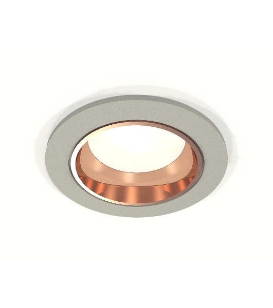 Комплект встраиваемого светильника Ambrella light XC6514005 SGR/PPG серый песок/золото розовое полированное MR16 GU5.3 (C6514, N6114)