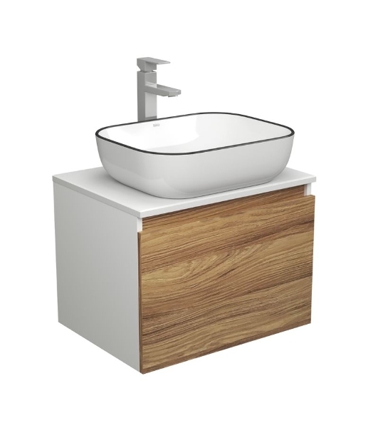Комплект для ванной, 3 предмета (тумба Bau Dream Blackwood 60 + раковина BAU Stil Black Rand 50х40, белая, смеситель высокий Hotel Still)