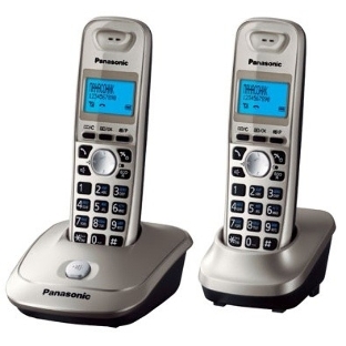 Телефон беспроводной (DECT) Panasonic KX-TG2512RUN (платиновый) Доп трубка в комплекте,АОН, Caller ID,спикерфон на трубке,полифония
