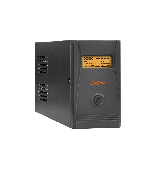 Источник бесперебойного питания ExeGate Power Smart ULB-800 LCD 800VA, черный, 2 евророзетки, USB