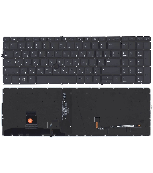 Клавиатура для ноутбука HP Elitebook 850 855 G7 G8 черная с подсветкой и указателем