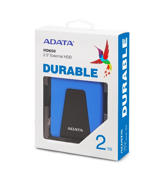 Внешний HDD 2.5' ADATA HD650, 2TB, USB 3.2 Gen 1 Type-A, 5400 rpm, синий