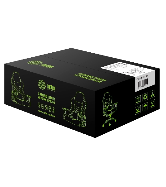Кресло игровое Cactus CS-CHR-0112BR коричневый, сиденье коричневый, эко.кожа, с подголов. крестовина металл, пластик черный