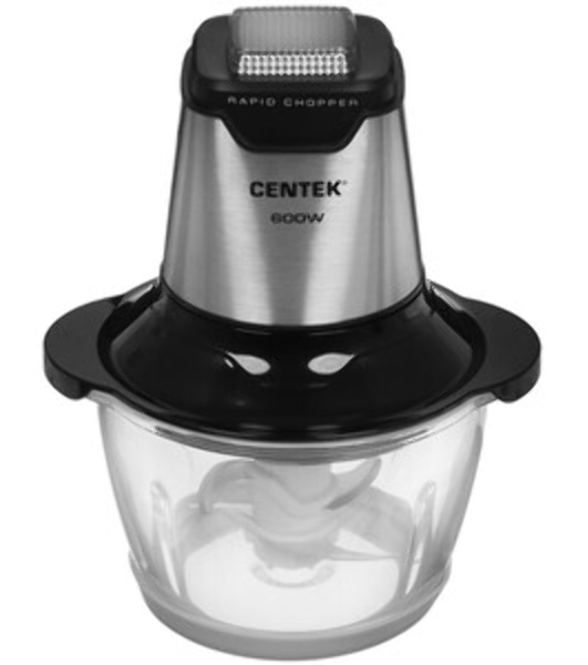 Чоппер Centek CT-1392 Сталь 600Вт 6 лезвий, стеклянная чаша 1,2л, разборные ножи
