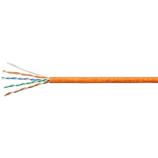 Кабель витая пара UTP (U/UTP) Cabeus UTP-4P-Cat.5e-SOLID-LSZH-100 категория 5e, 4 пары (24 AWG), одножильный, оранжевый, LSZH, нг(А)-HF, (100 м)