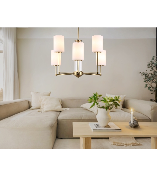 Люстра Ambrella light LH56215/6 BS/FR латунь/белый матовый E27/6 max 60W D600*600