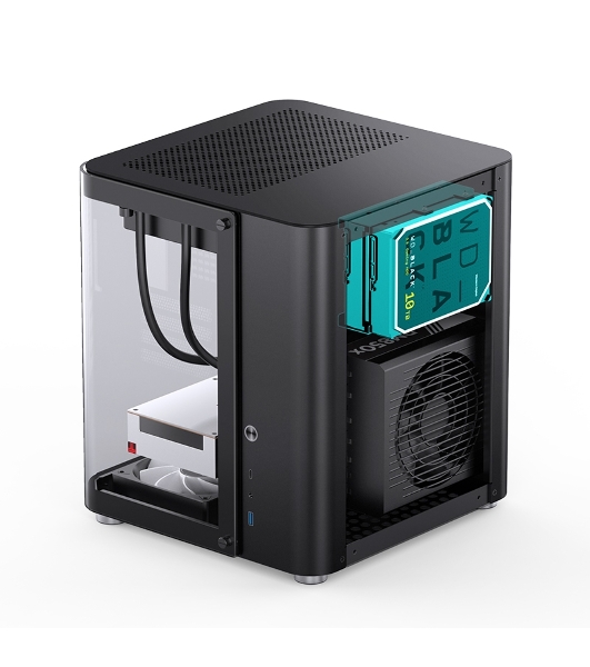 Корпус без блока питания Корпус JONSBO TK-1 Black 2.0 MATX без БП, mini-ITX, micro-ATX, черный