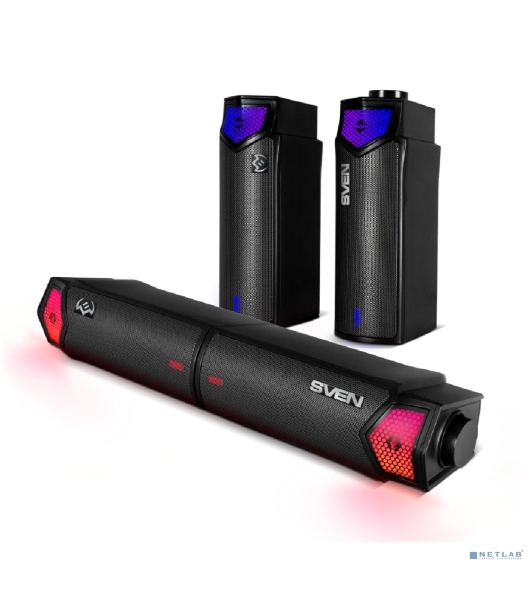 Саундбар мини SVEN SB-G1450, черный (10 Вт, питание USB, Bluetooth, подсветка)