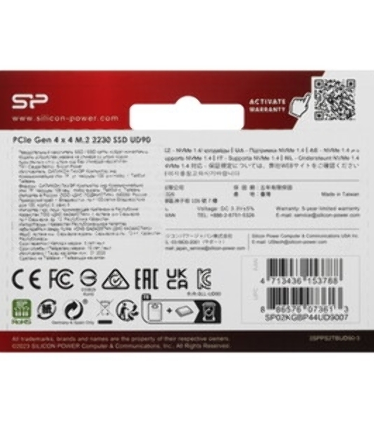 Накопитель SSD Silicon Power PCIe 4.0 x4 2TB SP02KGbP44UD9007 M-Series UD90 M.2 2230