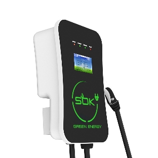 Зарядная станция S'OK Green Energy серии M3W Wallbox EV Charger SM3W10732542-7, 1-фаза, 7кВт (32А/220В), OCPP 1.6J, уровень защиты IP54, кабель 7.5м