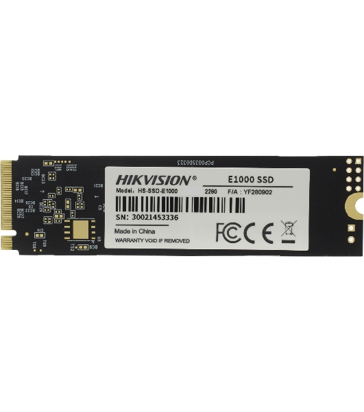 Накопитель SSD Hikvision HS-SSD-E1000/512G Hiksemi, 512Gb, PCIe 3.0 x4, M.2 2280, NVMe, R/W 2000/1610