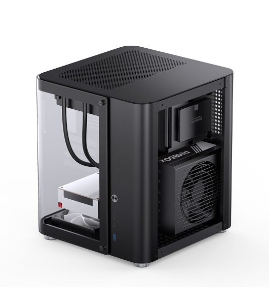Корпус без блока питания Корпус JONSBO TK-1 Black 2.0 MATX без БП, mini-ITX, micro-ATX, черный