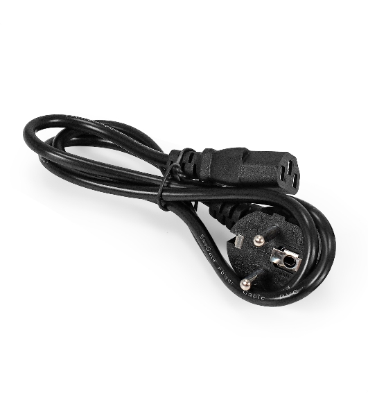 Кабель питания ExeGate Power PC-1P (Евровилка угловая Schuko->C13, VDE-250V-3*0.75mm2, медь, черный, 10A, 1м)