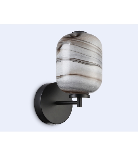 Настенный светодиодный светильник Ambrella light LH11039 BK/MG черный/мраморно-серый 8W 3000K 150*220*300
