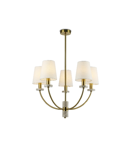 Люстра Ambrella light LH75351/5 SB/WH бронза/белый E14*5 max 40W D630*780