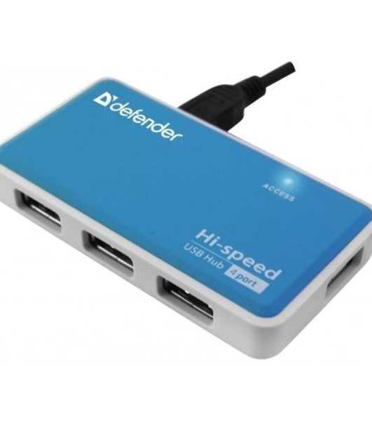 Концентратор USB Defender Quadro Power, USB, адаптер/через USB, блок питания