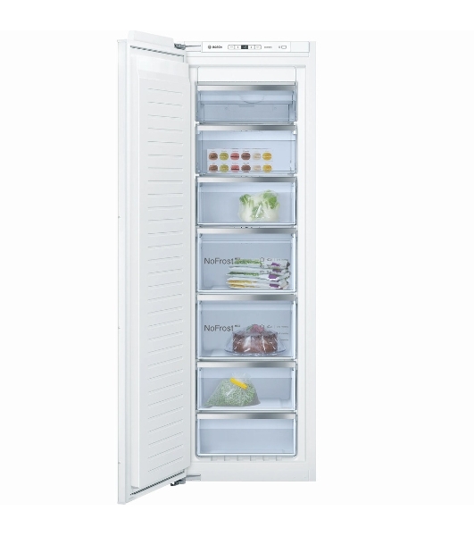 Встраиваемый морозильный шкаф Bosch GIN81AEF0U, белый, 212л, 5 ящиков