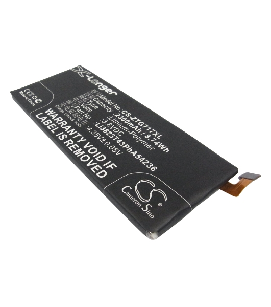 Аккумулятор CameronSino CS-ZTG717XL ZTE Li3824T43P6hA54236-H для ZTE Blade S6 G717C 3.8V, 2300mAh, 8.74Wh