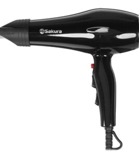 Фен SAKURA SA-4044BK Professional черный, 2000 Вт, компактный