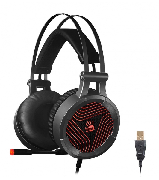 Гарнитура A4Tech Bloody G530 чёрный/серый, проводная, подсветка