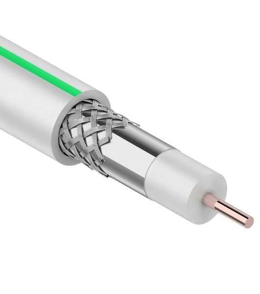 Кабель коаксиальный PROconnect SAT 703 B, CCS/Al/Al, 75%, 75 Ом, бухта 100 м, белый