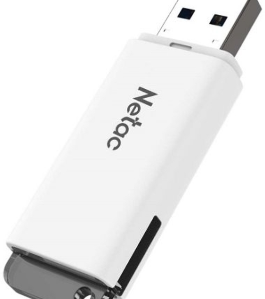 Флешка USB Netac U185 (NT03U185N-016G-20WH), 16Gb, USB 2.0, R/W 25/10, белый/серый