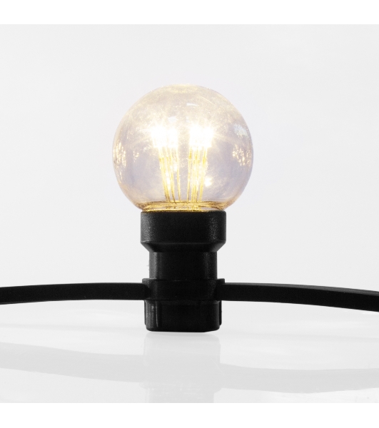 Гирлянда Neon-night LED Galaxy Bulb String 10м, черный каучук, 30 лампx6 LED теплый белый, влагостойкая IP65