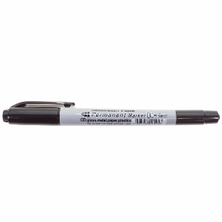 Маркер перманентный двухсторонний Crown 'Multi Marker Twin' 2 мм/1 мм, черный, пулевидный
