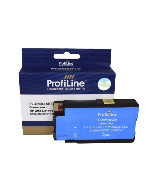 Картридж струйный ProfiLine PL-CN046AE №951XL для принтеров HP OfficeJet Pro 251dw/276dw/8100/8600/8610/8620e Cyan