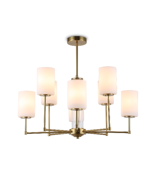 Люстра Ambrella light LH56217/8 BS/FR латунь/белый матовый E27/8 max 60W D700*600