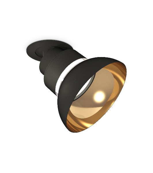 Светильник Ambrella Light XM8102601 SBK/PYG/CL черный песок/золото желтое полированное/прозрачный GX53