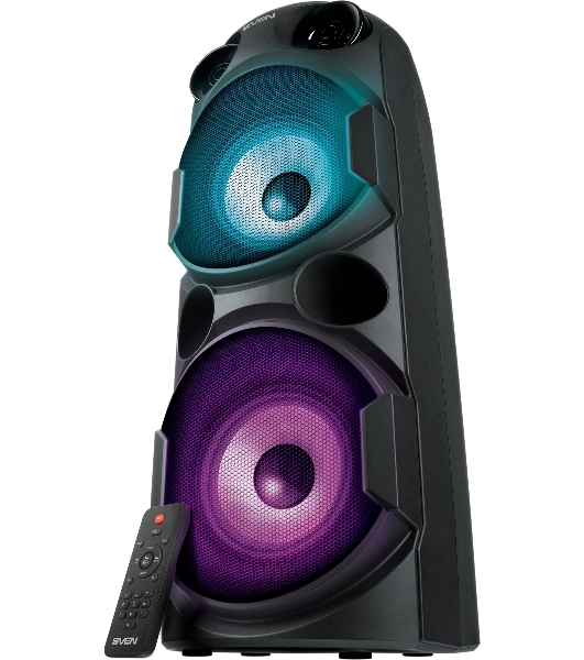 Колонка АС SVEN PS-750, черный (80 Вт, TWS, Bluetooth, FM, USB, microSD, LED-дисплей, 2х4400мА*ч)