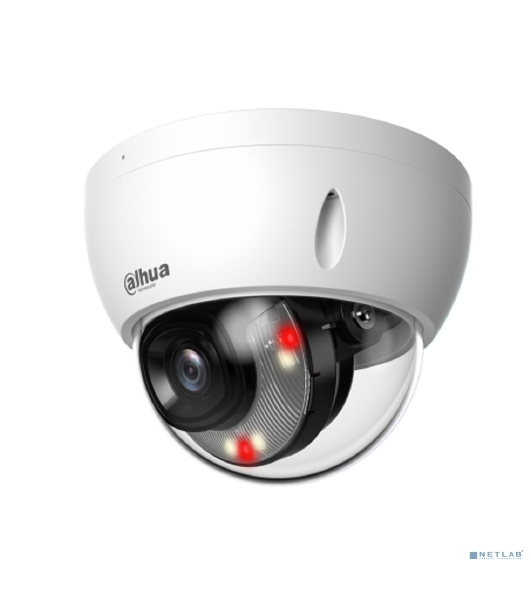 Уличная купольная IP-видеокамера Dahua DH-IPC-HDBW2849EP-S-IL-0280B SmartDualLight 8Мп, 1/2.7” CMOS, объектив 2.8мм, видеоаналитика, микрофон, ИК 30м, LED 30м, P67, IK10, металл